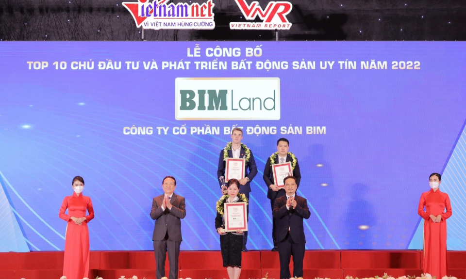 BIM Land lần thứ 4 liên tiếp đạt Top 10 chủ đầu tư bất động sản Việt Nam uy tín
