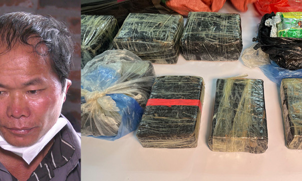 Dùng xe máy chở 8 bánh heroin cùng 4kg ma túy đá đi bán