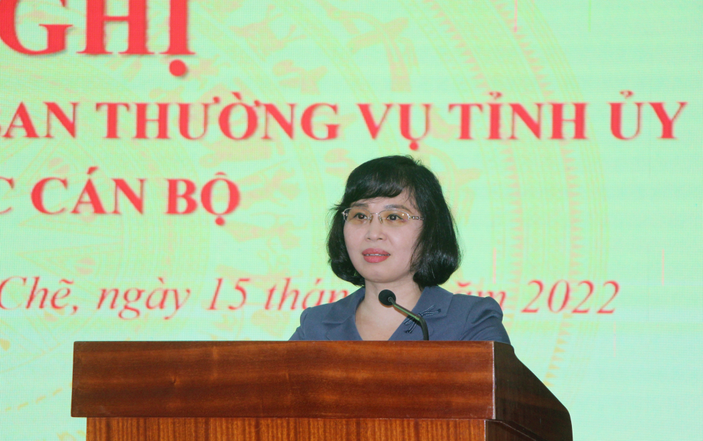 Đồng chí Trịnh Thị Minh Thanh, Phó Bí thư Tỉnh ủy, phát biểu tại buổi lễ.