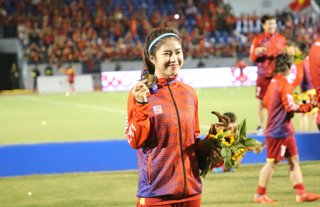 Thanh Nhã là một trong những đại diện của lứa trẻ góp phần làm nên chiến thắng của tuyển nữ Việt Nam.