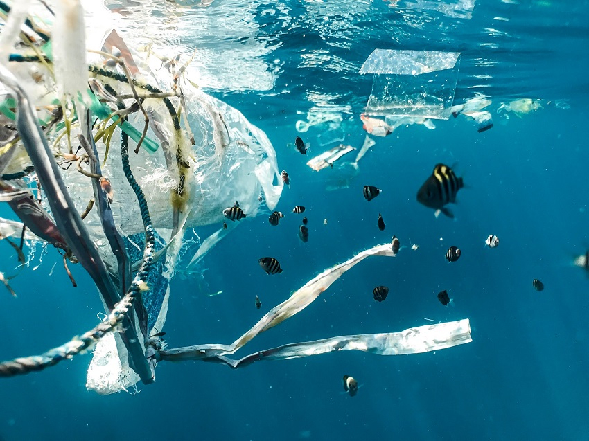 Rác thải nhựa gây tác động tiêu cực đến môi trường Vịnh Hạ Long. Ảnh minh họa.