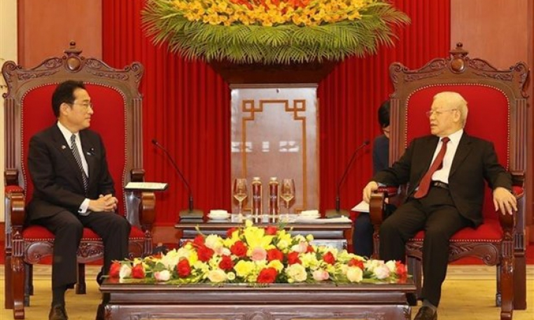 Party leader welcomes visiting Japanese PM Kishida Fumio