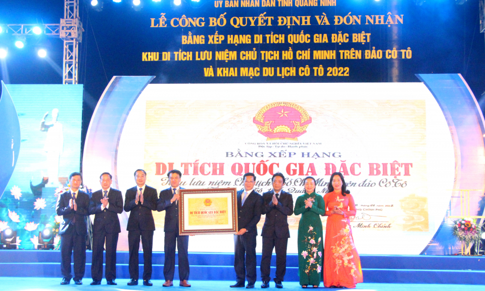 Cô Tô đón nhận Bằng xếp hạng Di tích quốc gia đặc biệt Khu lưu niệm Chủ tịch Hồ Chí Minh
