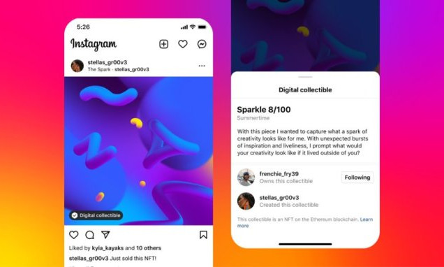 Instagram bắt đầu thử nghiệm NFT