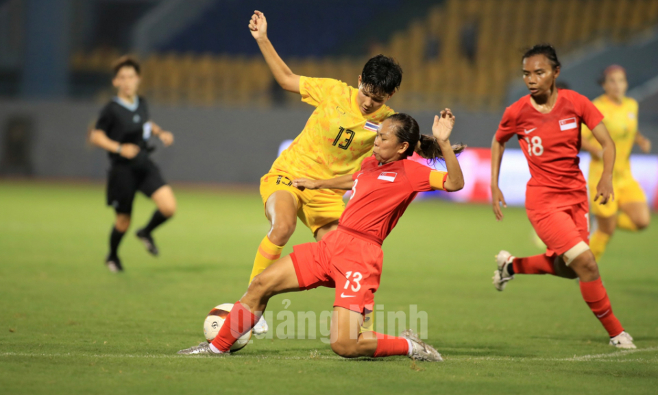 Bóng đá nữ SEA Games 31: Thái Lan thắng áp đảo Singapore