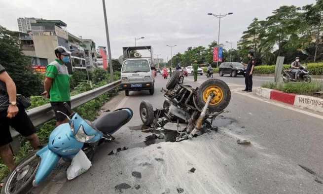Lộ nguyên nhân xe tự chế gây tai nạn rồi bốc cháy trên đường vành đai 2
