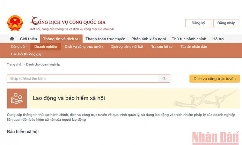 Thêm 3 dịch vụ về bảo hiểm xã hội trên Cổng dịch vụ công