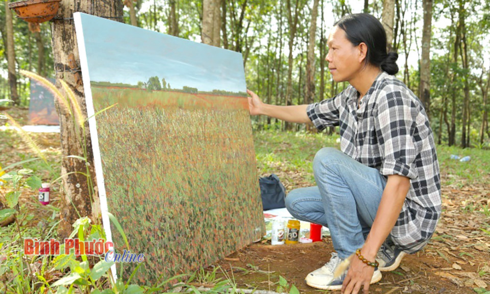Nối dài tình yêu quê hương bằng hội họa