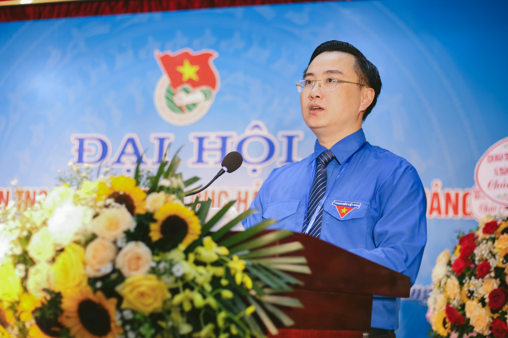 Đồng chí Hoàng Văn Hải, Bí thư Tỉnh Đoàn Quảng Ninh phát biểu tại Đại hội.