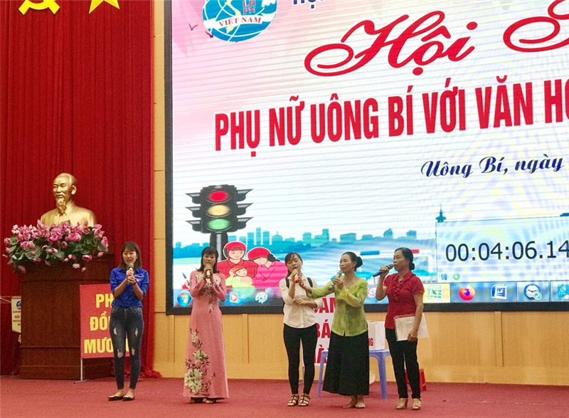 Hội thi Phụ nữ với văn hóa giao thông được Hội LHPN TP Uông Bí tổ chức.