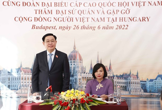 Chu tich Quoc hoi gap mat cong dong nguoi Viet Nam tai Hungary hinh anh 1