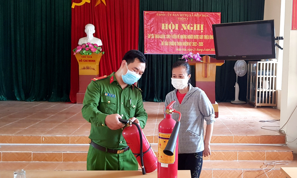 Quảng Yên: Kiểm tra an toàn PCCC tại các điểm bầu cử