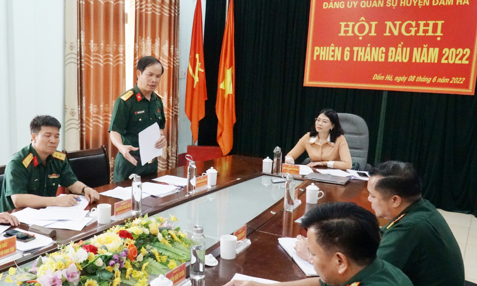 Hội nghị Đảng ủy Quân sự huyện Đầm Hà, Hải Hà phiên 6 tháng đầu năm 2022