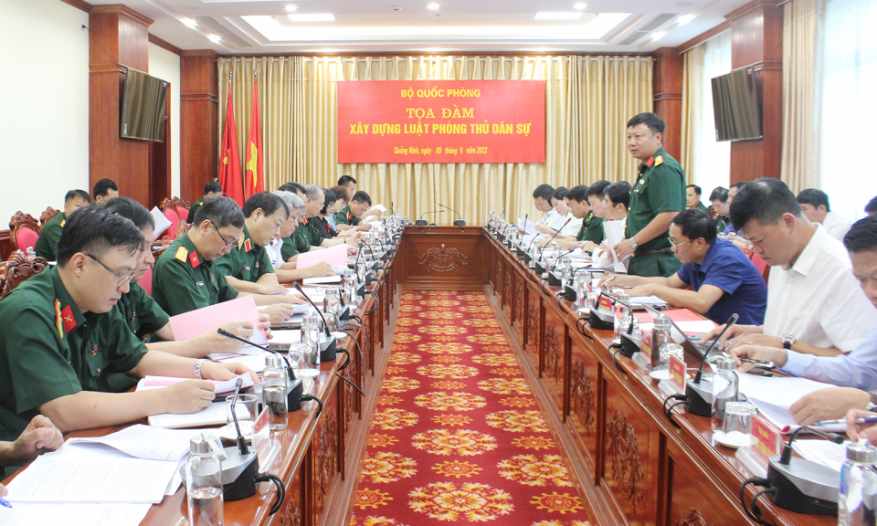 Bộ Quốc phòng: Tọa đàm khảo sát xây dựng Luật Phòng thủ dân sự