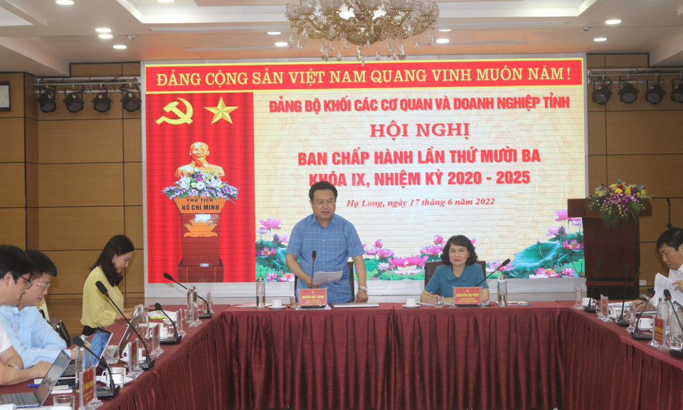 Hội nghị BCH Đảng bộ Khối lần thứ 13, khoá IX, nhiệm kỳ 2022-2025