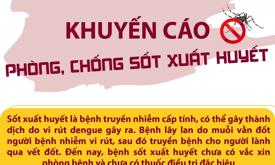 Khuyến cáo phòng, chống sốt xuất huyết