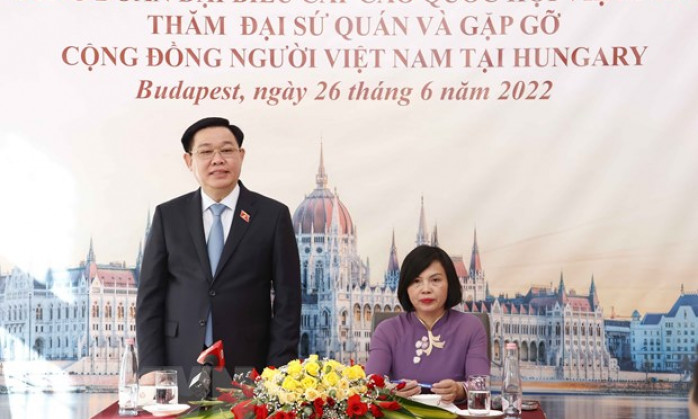 Chủ tịch Quốc hội gặp mặt cộng đồng người Việt Nam tại Hungary