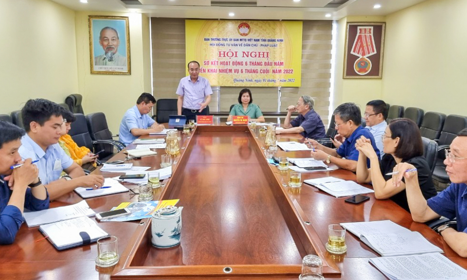 Ủy ban MTTQ tỉnh: Triển khai nhiệm vụ 6 tháng cuối năm của Hội đồng tư vấn về Dân chủ - Pháp luật