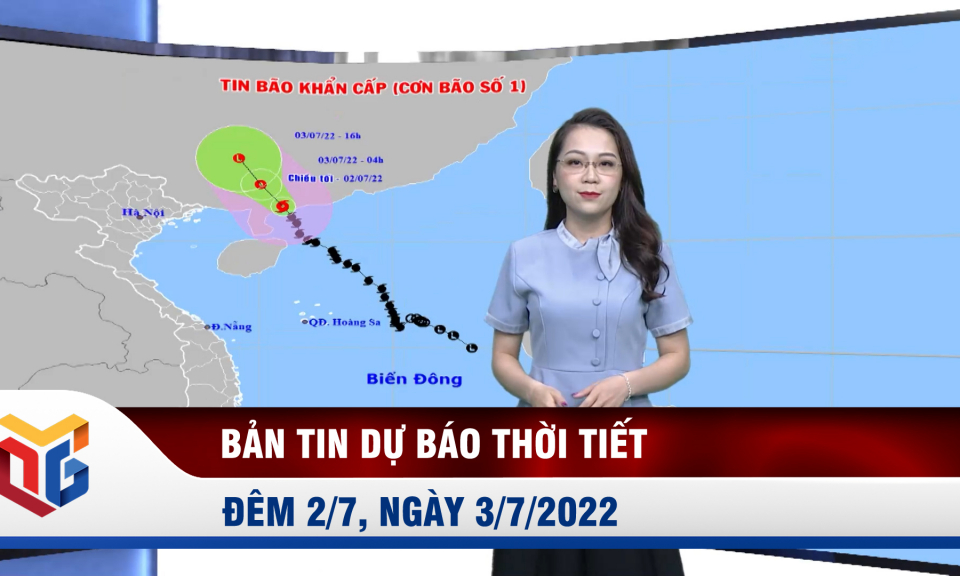 Bản tin dự báo thời tiết đêm 2/7, ngày 3/7/2022