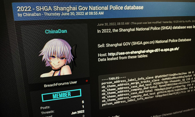 Hacker rao bán dữ liệu 'hàng tỷ người dân Trung Quốc'