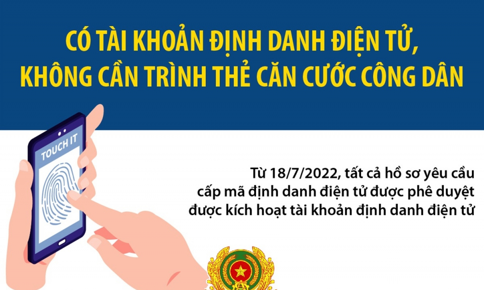 Không cần trình căn cước công dân khi có tài khoản định danh điện tử