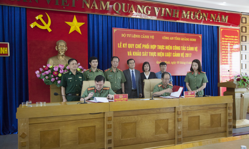 Công an tỉnh và Bộ Tư lệnh Cảnh vệ ký kết quy chế phối hợp