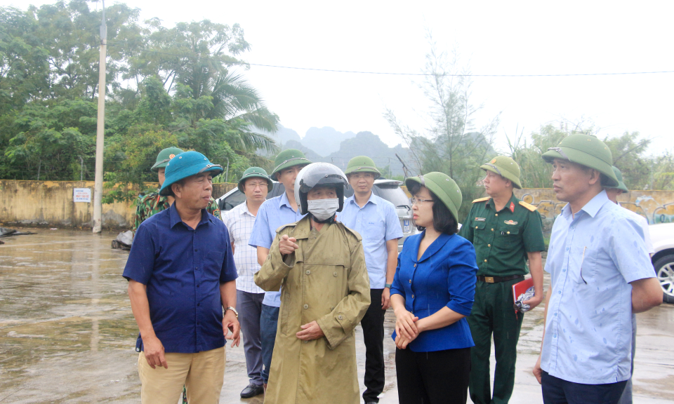 Phó Bí thư Tỉnh ủy Trịnh Thị Minh Thanh kiểm tra công tác phòng, chống bão số 2 tại TP Hạ Long