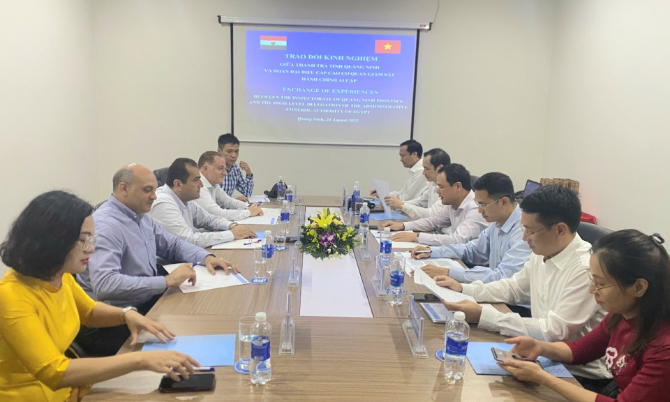 Thanh tra tỉnh tiếp và làm việc với Đoàn đại biểu cấp cao Cơ quan Giám sát Hành chính Ai Cập
