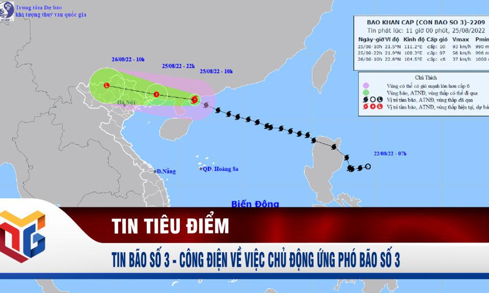 Tin bão số 3 và Công điện về việc chủ động ứng phó bão số 3