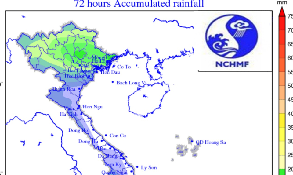 Cảnh báo mưa lớn ở Bắc Bộ và Thanh Hóa