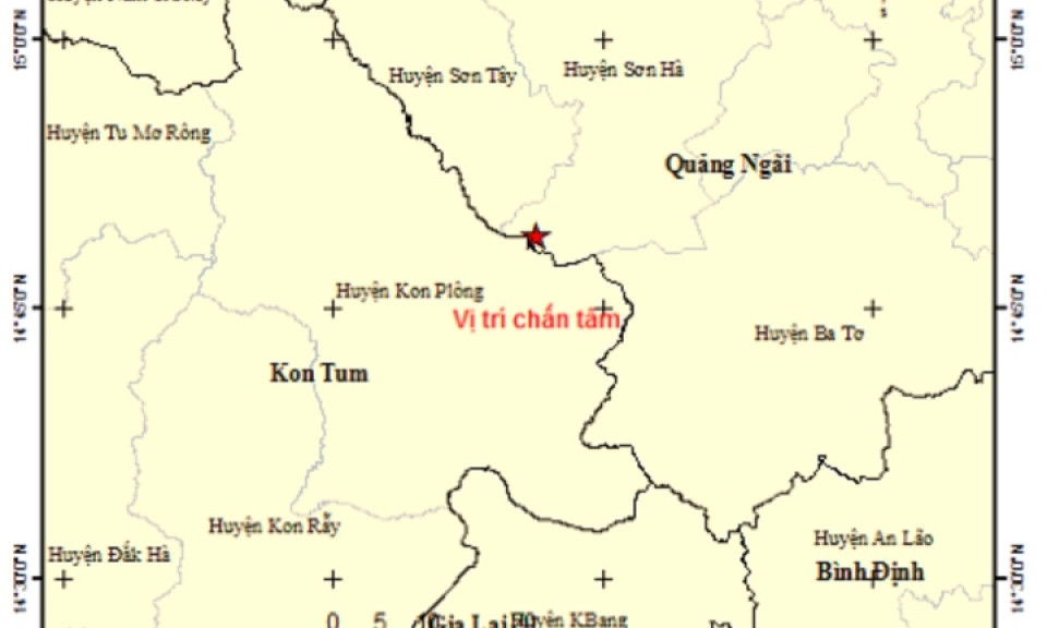 Sau Kon Tum đến Quảng Ngãi có động đất