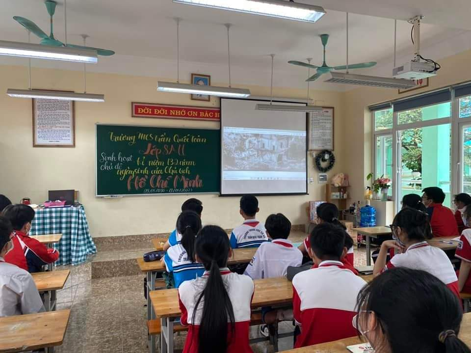 Một tiết học tại Trường THCS Trần Quốc Toản (TP Hạ Long), tháng 5/2022.