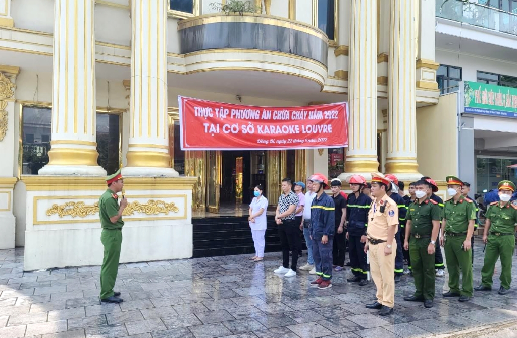 Các lực lượng tham gia thực tập.