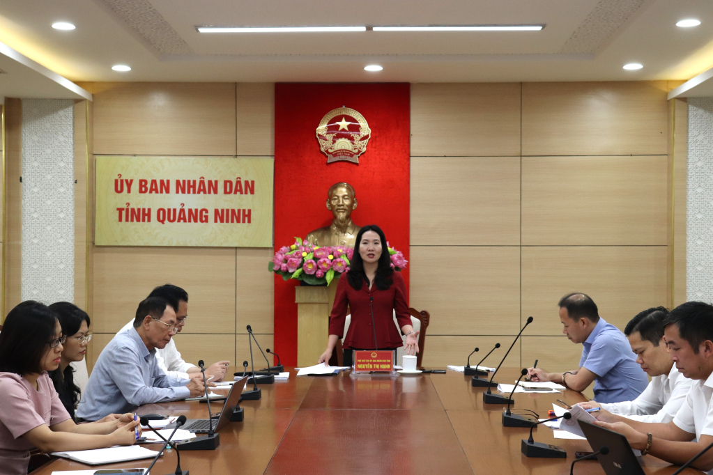 Đồng chí Nguyễn Thị Hạnh, Phó Chủ tịch UBND tỉnh chủ trì.