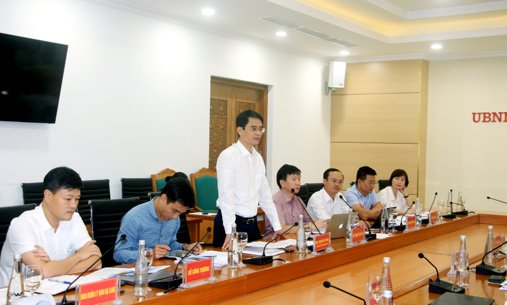 Đồng chí Phạm Văn Thành, Phó Chủ tịch UBND tỉnh, phát biểu tại buổi làm việc.