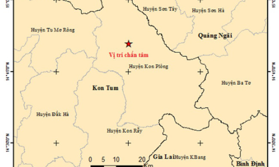 Lại xảy ra động đất ở Kon Tum