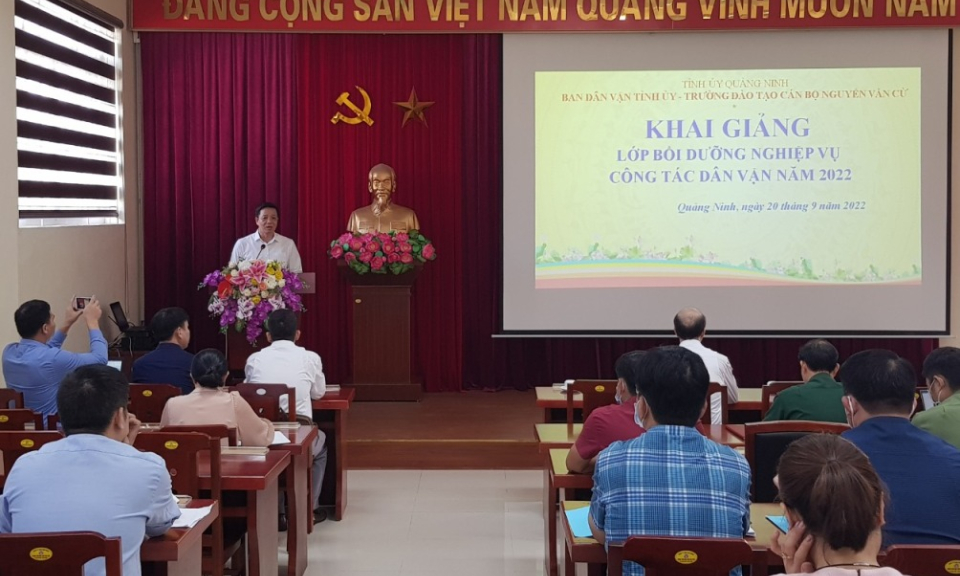 Khai giảng Lớp bồi dưỡng nghiệp vụ công tác dân vận năm 2022