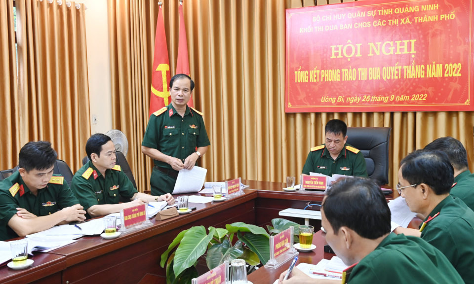Khối thi đua Ban CHQS các thị xã, thành phố: Tổng kết Phong trào Thi đua Quyết thắng năm 2022