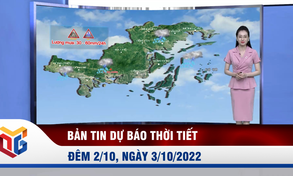 Bản tin dự báo thời tiết đêm 2, ngày 3/10/2022