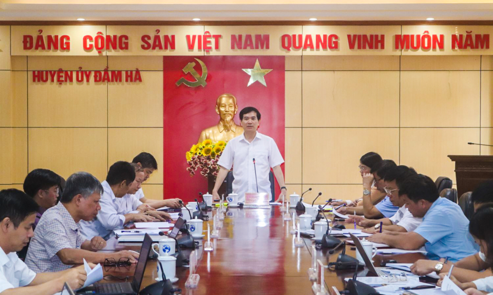 Đoàn giám sát Ban Tổ chức Tỉnh ủy làm việc với Huyện ủy Đầm Hà