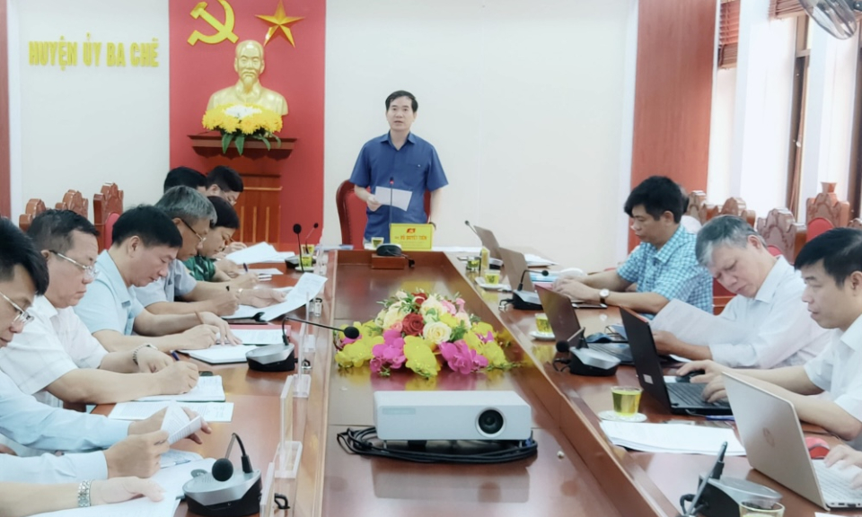 Đoàn giám sát Ban Tổ chức Tỉnh ủy làm việc với Huyện ủy Ba Chẽ
