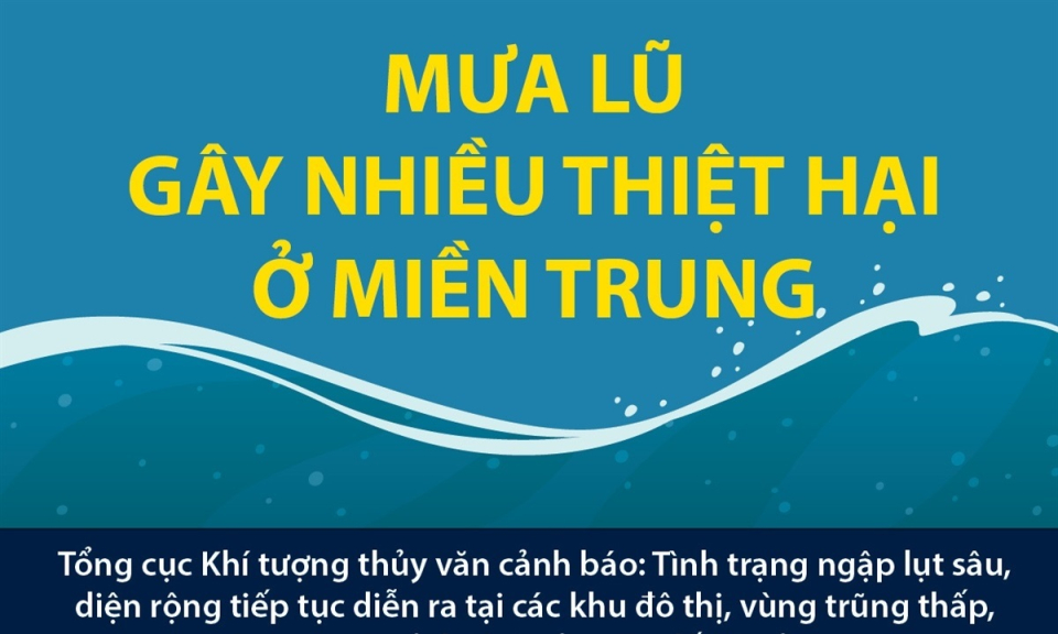 Mưa lũ gây nhiều thiệt hại ở miền Trung