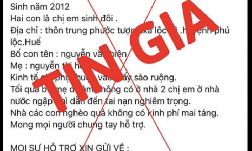 Đăng thông tin giả kêu gọi khẩn cấp xin hỗ trợ mai táng