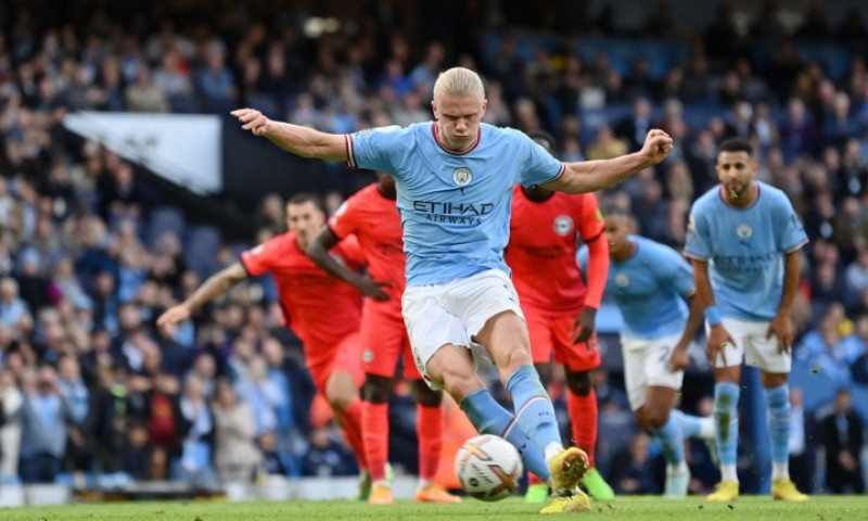 Haaland ghi cú đúp, Man City đánh bại Brighton