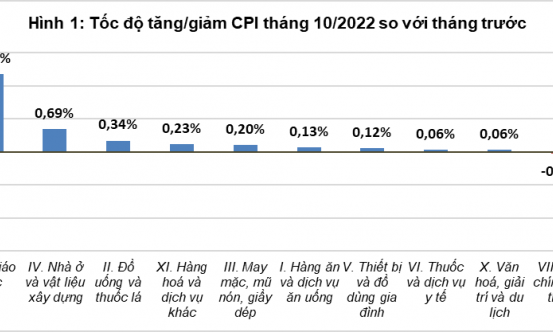 Đâu là nguyên nhân khiến CPI tháng 10/2022 tăng?