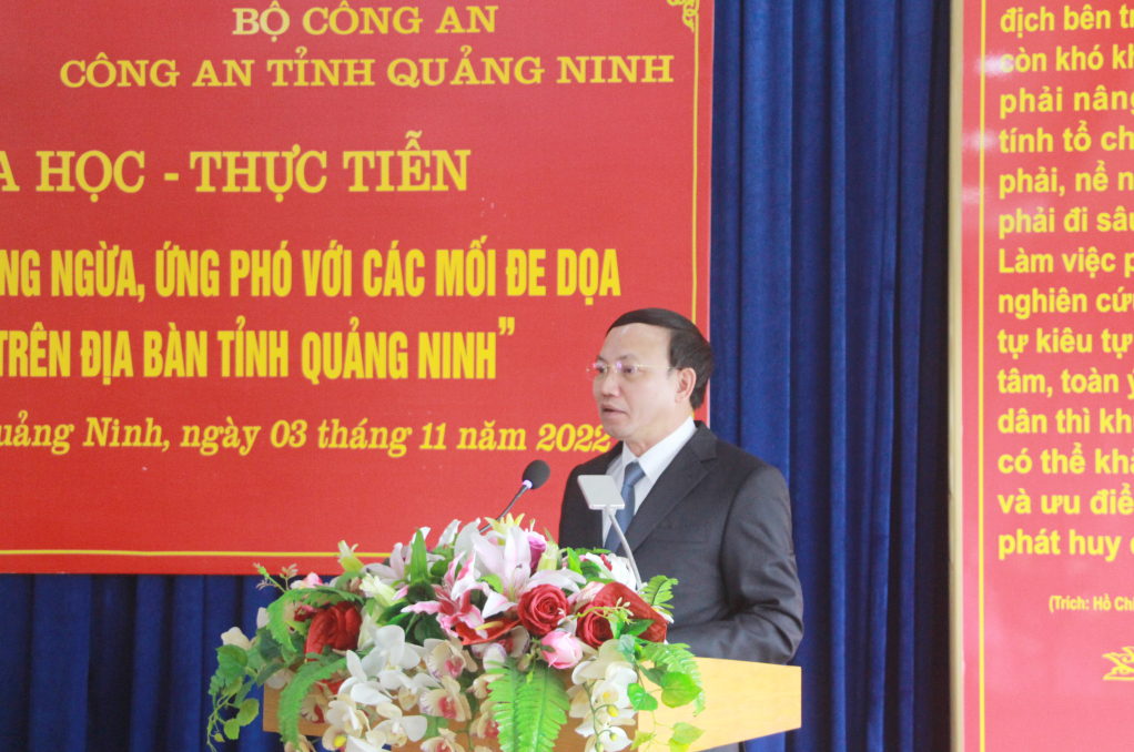 Đồng chí Nguyễn Xuân Ký, Ủy viên Trung ương Đảng, Bí thư Tỉnh ủy, Chủ tịch HĐND tỉnh, phát biểu tại hội thảo.