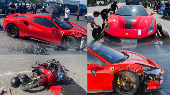 Tài xế Ferrari 488 va chạm xe máy khiến 1 người tử vong đã ra đầu thú 1