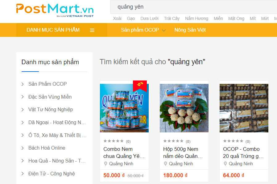 Các sản phẩm OCOP của thị xã được quảng bá và tiêu thụ trên trang thương mại điện tử PostMart.vn.
