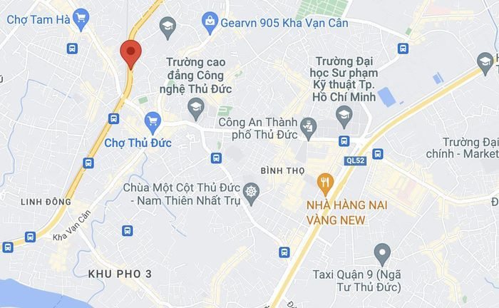 Vụ tai nạn xảy ra trên đường Phạm Văn Đồng, phường Linh Tây, TP Thủ Đức. Ảnh: Google Maps.