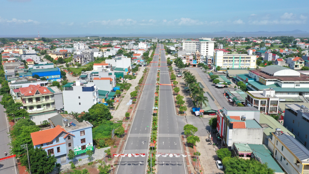 Một góc thị trấn Quảng Hà, huyện Hải Hà.